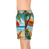Summer Design 11 on Men's Floral Print Swim Shorts - Perfect for Summer Beach Days