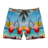 Summer Design 08 on Men's Floral Print Swim Shorts - Perfect for Summer Beach Days