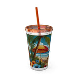 Summer Design 11 on Sunsplash Tumbler with Straw, 16oz