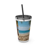 Summer Design 09 on Sunsplash Tumbler with Straw, 16oz