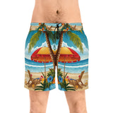 Summer Design 11 on Men's Floral Print Swim Shorts - Perfect for Summer Beach Days