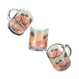 Summer Design 06 on Glass Mug - 10oz Botanical Coffee Cup for Tea Lovers