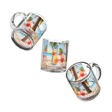 Summer Design 09 on Glass Mug - 10oz Botanical Coffee Cup for Tea Lovers