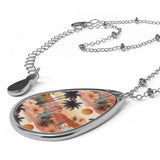 Summer Design 04 on Oval Necklace - Elegant Jewelry for Nature Lovers