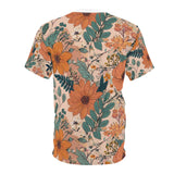 Summer Design 02 on Floral Unisex Cut & Sew Tee - Vibrant Garden Design for Everyday Wear