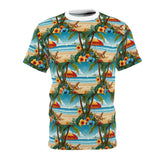 Summer Design 11 on Floral Unisex Cut & Sew Tee - Vibrant Garden Design for Everyday Wear