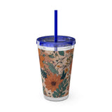 Summer Design 02 on Sunsplash Tumbler with Straw, 16oz