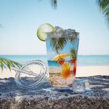 Summer Design 09 on Sunsplash Tumbler with Straw, 16oz