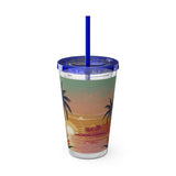 Summer Design 06 on Sunsplash Tumbler with Straw, 16oz