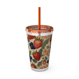 Summer Design 03 on Sunsplash Tumbler with Straw, 16oz