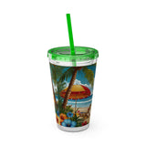 Summer Design 11 on Sunsplash Tumbler with Straw, 16oz