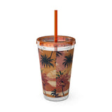 Summer Design 05 on Sunsplash Tumbler with Straw, 16oz