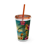 Summer Design 12 on Sunsplash Tumbler with Straw, 16oz