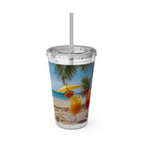 Summer Design 09 on Sunsplash Tumbler with Straw, 16oz