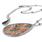Summer Design 02 on Oval Necklace - Elegant Jewelry for Nature Lovers