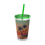 Summer Design 06 on Sunsplash Tumbler with Straw, 16oz