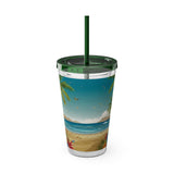 Summer Design 10 on Sunsplash Tumbler with Straw, 16oz