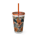 Summer Design 02 on Sunsplash Tumbler with Straw, 16oz