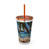 Summer Design 07 on Sunsplash Tumbler with Straw, 16oz