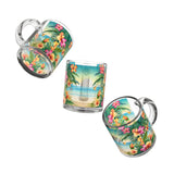 Summer Design 12 on Glass Mug - 10oz Botanical Coffee Cup for Tea Lovers