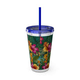 Summer Design 12 on Sunsplash Tumbler with Straw, 16oz