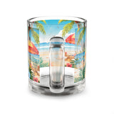 Summer Design 11 on Glass Mug - 10oz Botanical Coffee Cup for Tea Lovers