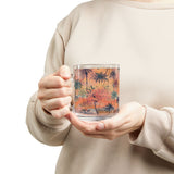 Summer Design 05 on Glass Mug - 10oz Botanical Coffee Cup for Tea Lovers