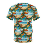 Summer Design 11 on Floral Unisex Cut & Sew Tee - Vibrant Garden Design for Everyday Wear