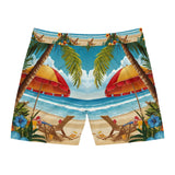 Summer Design 11 on Men's Floral Print Swim Shorts - Perfect for Summer Beach Days