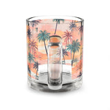 Summer Design 05 on Glass Mug - 10oz Botanical Coffee Cup for Tea Lovers
