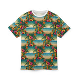 Summer Design 12 on Floral Unisex Cut & Sew Tee - Vibrant Garden Design for Everyday Wear