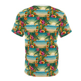 Summer Design 12 on Floral Unisex Cut & Sew Tee - Vibrant Garden Design for Everyday Wear