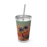 Summer Design 06 on Sunsplash Tumbler with Straw, 16oz