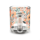 Summer Design 01 on Glass Mug - 10oz Botanical Coffee Cup for Tea Lovers