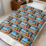 Summer Design 09 on Velveteen Plush Blanket - Perfect for Home Decor and Gifts