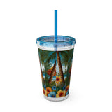 Summer Design 11 on Sunsplash Tumbler with Straw, 16oz