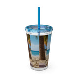Summer Design 09 on Sunsplash Tumbler with Straw, 16oz