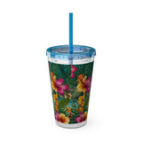 Summer Design 12 on Sunsplash Tumbler with Straw, 16oz