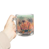 Summer Design 06 on Glass Mug - 10oz Botanical Coffee Cup for Tea Lovers
