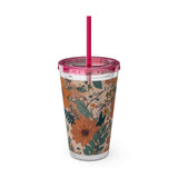 Summer Design 02 on Sunsplash Tumbler with Straw, 16oz