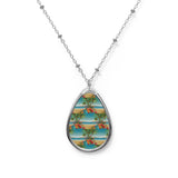 Summer Design 10 on Oval Necklace - Elegant Jewelry for Nature Lovers