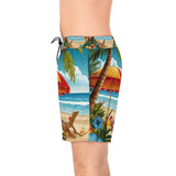 Summer Design 11 on Men's Floral Print Swim Shorts - Perfect for Summer Beach Days