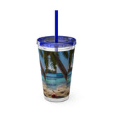 Summer Design 07 on Sunsplash Tumbler with Straw, 16oz