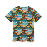 Summer Design 11 on Floral Unisex Cut & Sew Tee - Vibrant Garden Design for Everyday Wear