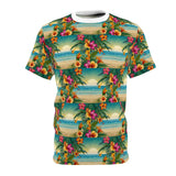Summer Design 12 on Floral Unisex Cut & Sew Tee - Vibrant Garden Design for Everyday Wear
