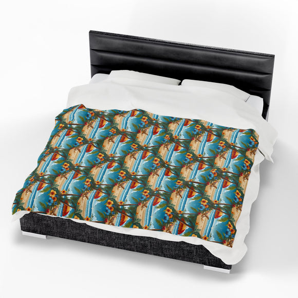 Summer Design 11 on Velveteen Plush Blanket - Perfect for Home Decor and Gifts