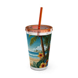 Summer Design 11 on Sunsplash Tumbler with Straw, 16oz