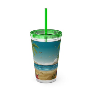 Summer Design 10 on Sunsplash Tumbler with Straw, 16oz