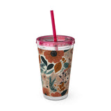 Summer Design 01 on Sunsplash Tumbler with Straw, 16oz