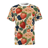 Summer Design 03 on Floral Unisex Cut & Sew Tee - Vibrant Garden Design for Everyday Wear